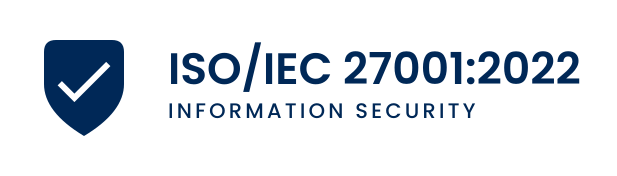 ISO/IEC 27001:2022 Information Security certified badge